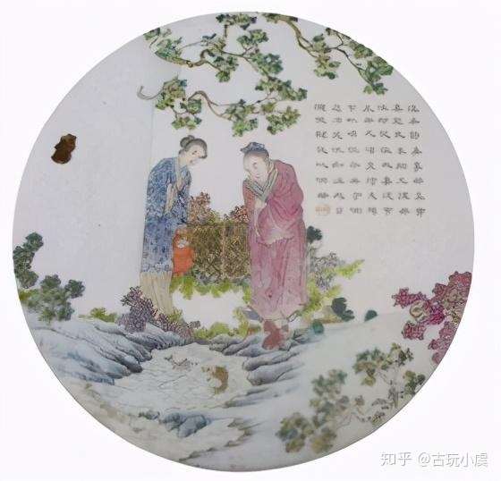 古玩赏析：清代涌泉跃鲤图瓷板传颂孝德文化